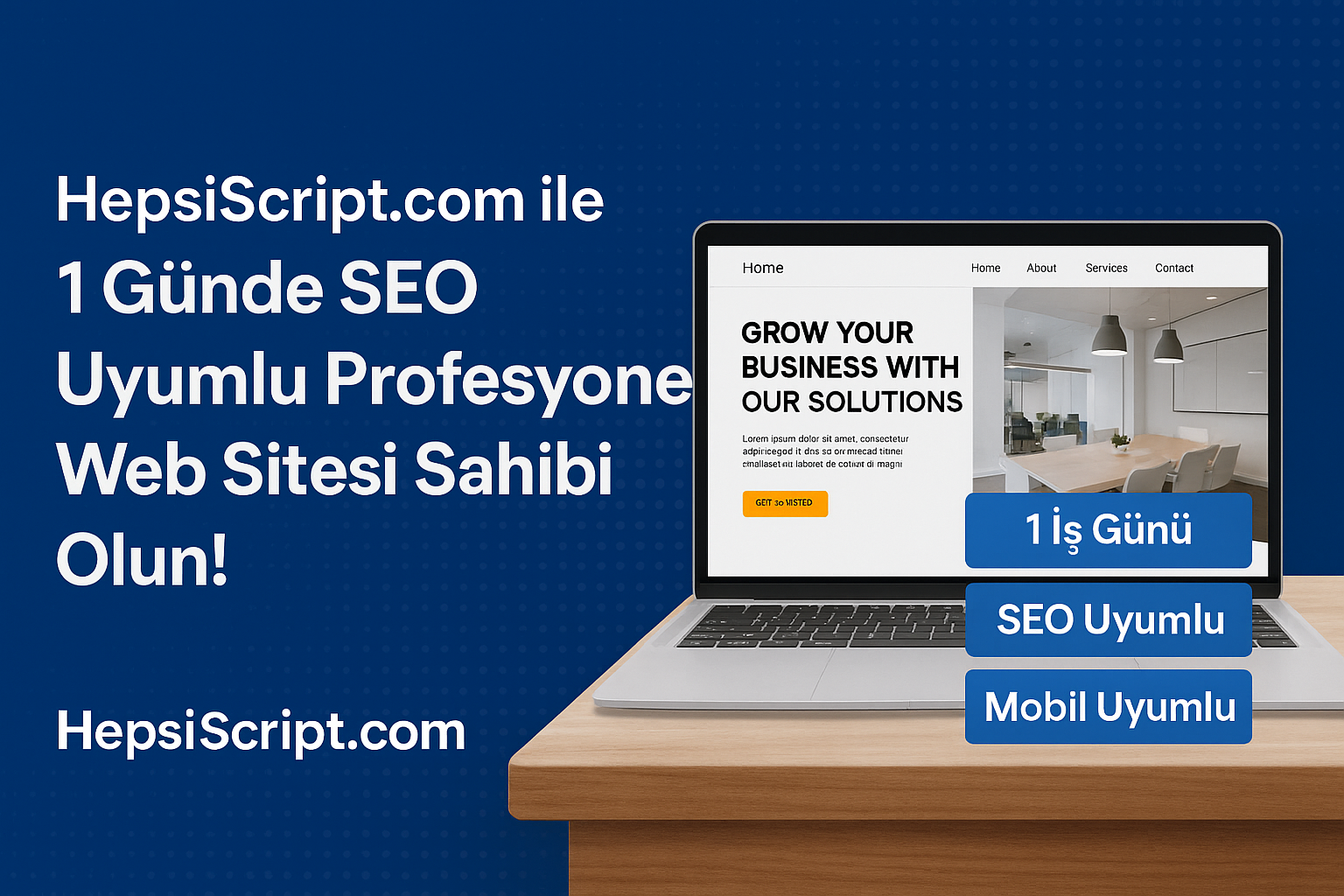SEO Uyumlu Web Tasarım HepsiScript.com ile 1 Günde Profesyonel Web Sitesi Sahibi Olun