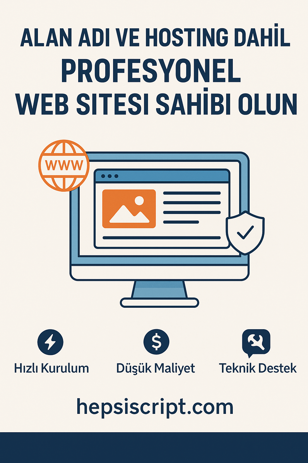 Alan Adı ve Hosting Dahil Site ile Profesyonel Web Sitesi Sahibi Olun